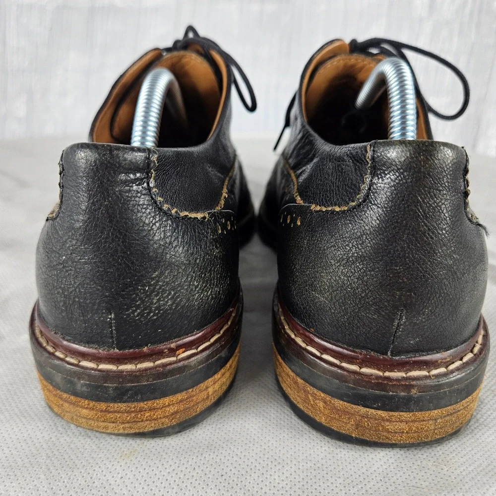 Cole Haan Grand.OS Men's 9.5 Black Pebbled Leather Wingtip Oxford Dress Shoes